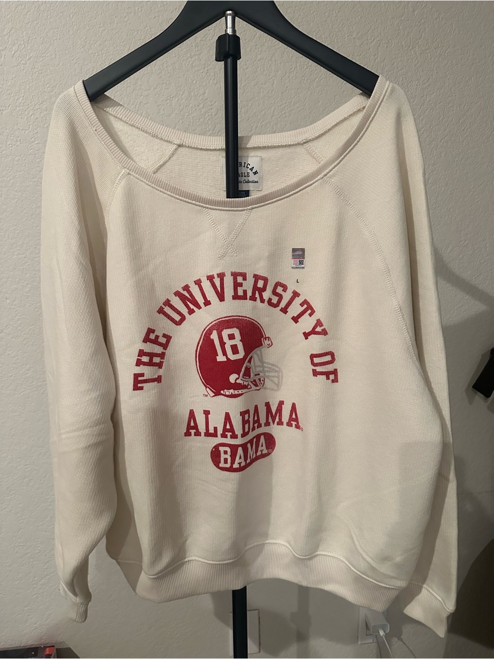 American Eagle University of Alabama Cream Sweatshirt - Size Large